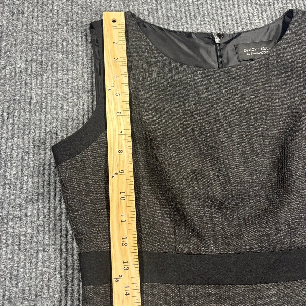 Black Label by‎ Evan-Picone Sheath Dress Women 4 Grey Sleeveless Professional